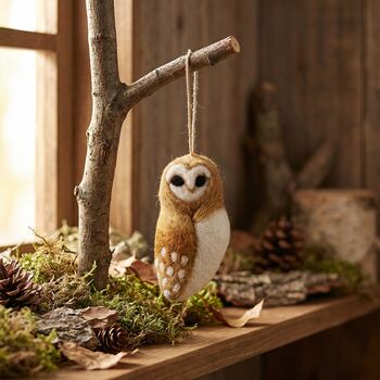 Tyto Alba Barn Owl Fair Trade Handmade Animal Felt, 8 of 8