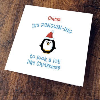 Personalised Christmas Card With Penguin, 4 of 6