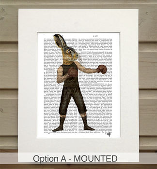 Hare Print, Boxing Hare Book Print, Framed Or Unframed, 2 of 7