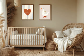 Nursery Set Of Two Heart And Goose Art Prints, 2 of 4