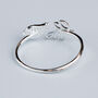 Sterling Silver Bird And Leaf Adjustable Ring, thumbnail 3 of 6