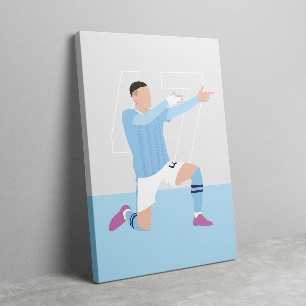 Phil Foden Celebration Man City Canvas By Jack's Posters