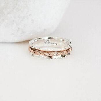 Personalised Copper Spinner Ring In Sterling Silver, 4 of 12