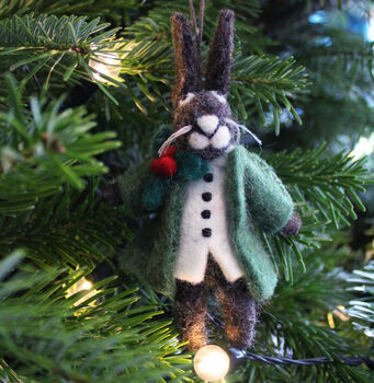 Handmade Felt Hector Christmas Hare Hanging Decoration, 11 of 11