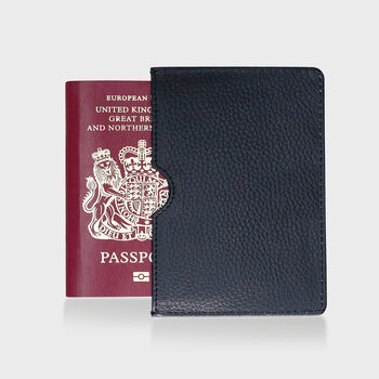 Personalised Pebble Grain Leather Passport Sleeve, 3 of 7