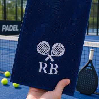 Personalised Padel Rackets Towel With Initials, 2 of 2