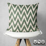 Green Zig Zag Hand Woven Ikat Cushion Cover, thumbnail 9 of 10