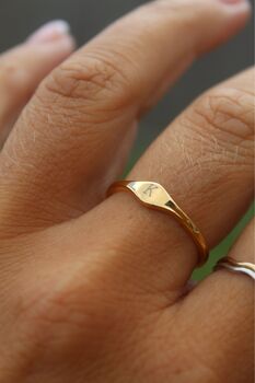 Personalised Initial Signet Ring Custom Engraving, 5 of 6