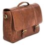 'Gabriel' Men's Leather Messenger Satchel Bag In Cognac, thumbnail 5 of 10