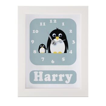 Personalised Children's Penguins Clock, 2 of 10