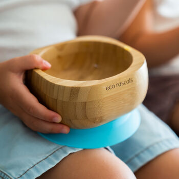 Bamboo Bowl And Spoon Set Blue, 6 of 6