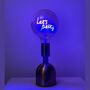 Let's Party Rechargeable Retro Neon Brass Lamp, thumbnail 2 of 5