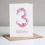 Girls, Cute Bunny Birthday Card. Ages One To Five, thumbnail 4 of 5
