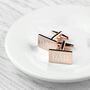 Personalised Rectangle Rose Gold Plated Cufflinks, thumbnail 4 of 7