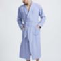 Men's Staffordshire Blue Two Fold Flannel Robe, thumbnail 1 of 5