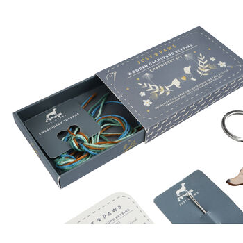 Wooden Dachshund Keyring Embroidery Kit | Craft | Hobby, 5 of 7