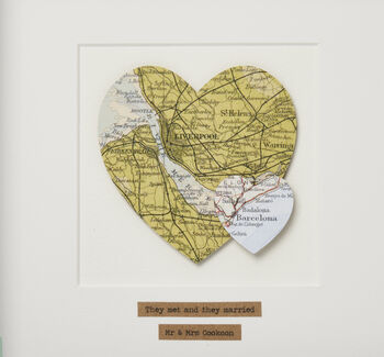 Personalised Double Heart Map Picture, 5 of 6