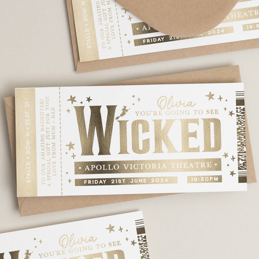 Wicked Theatre Show Surprise Gift Voucher By Twist Stationery