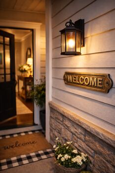 Custom Solid Brass Welcome Plaque With Antique Finish, 6 of 6