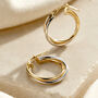 Interlinking Mixed 9ct Gold Hoop Creole Earrings, thumbnail 1 of 4