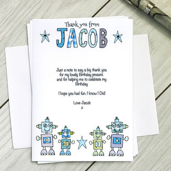 Personalised Childrens Robot Party Invitations, 2 of 5