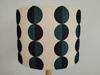 Blue Circles Lampshade Handmade Striking Blue Geometric Lampshade Table Floor Or Ceiling Pendant, 4 of 8