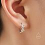 Sterling Silver Daisy Chain Huggie Hoop, thumbnail 4 of 12