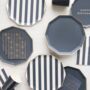 Midnight Blue Cabana Stripe Party Plates X Eight, thumbnail 2 of 2