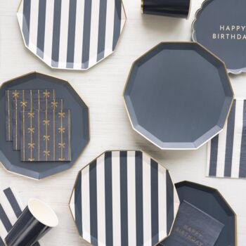 Midnight Blue Cabana Stripe Party Plates X Eight, 2 of 2