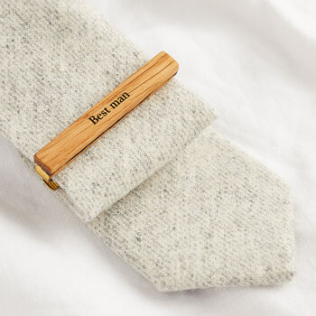 Personalised Wooden Tie Clip, 2 of 3