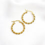 18k Gold Plated Twist Hoop Earrings, thumbnail 2 of 7
