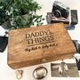 Large Daddy's Things Personalised Wooden Memory Box, thumbnail 3 of 11