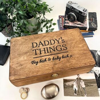 Large Daddy's Things Personalised Wooden Memory Box, 3 of 11