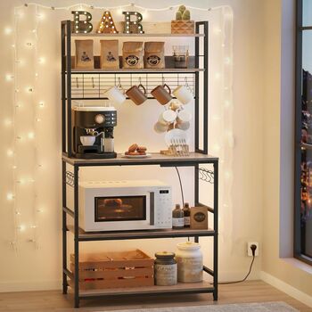 Kitchen Storage Rack With Power Outlet And 14 Hooks, 3 of 11