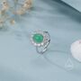 Sterling Silver Vintage Inspired Green Onyx Cz Ring, thumbnail 6 of 12
