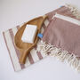 Personalised Salmon Cotton Beach And Bath Towel, thumbnail 4 of 6