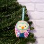 Wise Owl Handmade Christmas Decoration Bright, thumbnail 1 of 2