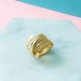 Curly Interwoven Rose/Gold Plated Silver Ring, thumbnail 3 of 7