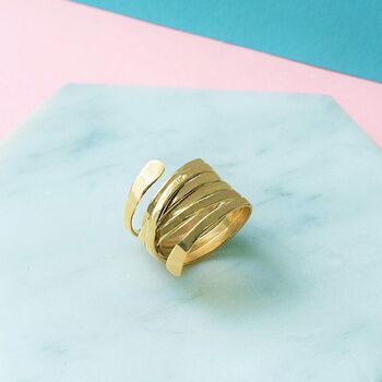 Curly Interwoven Rose/Gold Plated Silver Ring, 3 of 7
