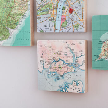 Custom Map Location Collectable Wall Art Block, 6 of 7