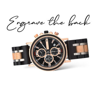 Personalised Wooden Chronograph Watch, 2 of 12