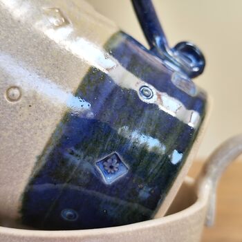 Pottery Handmade Mug Denim Blue Cup, 5 of 8