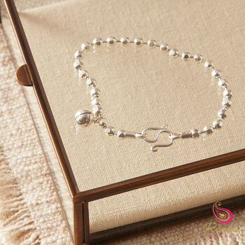 Silver Musical Charm Faceted Ball Layering Bracelet, 8 of 12