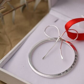 Christmas Proposal Bauble Decoration. Sterling Silver, 5 of 9