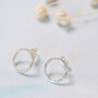 Sterling Silver Circle Earrings, thumbnail 3 of 4