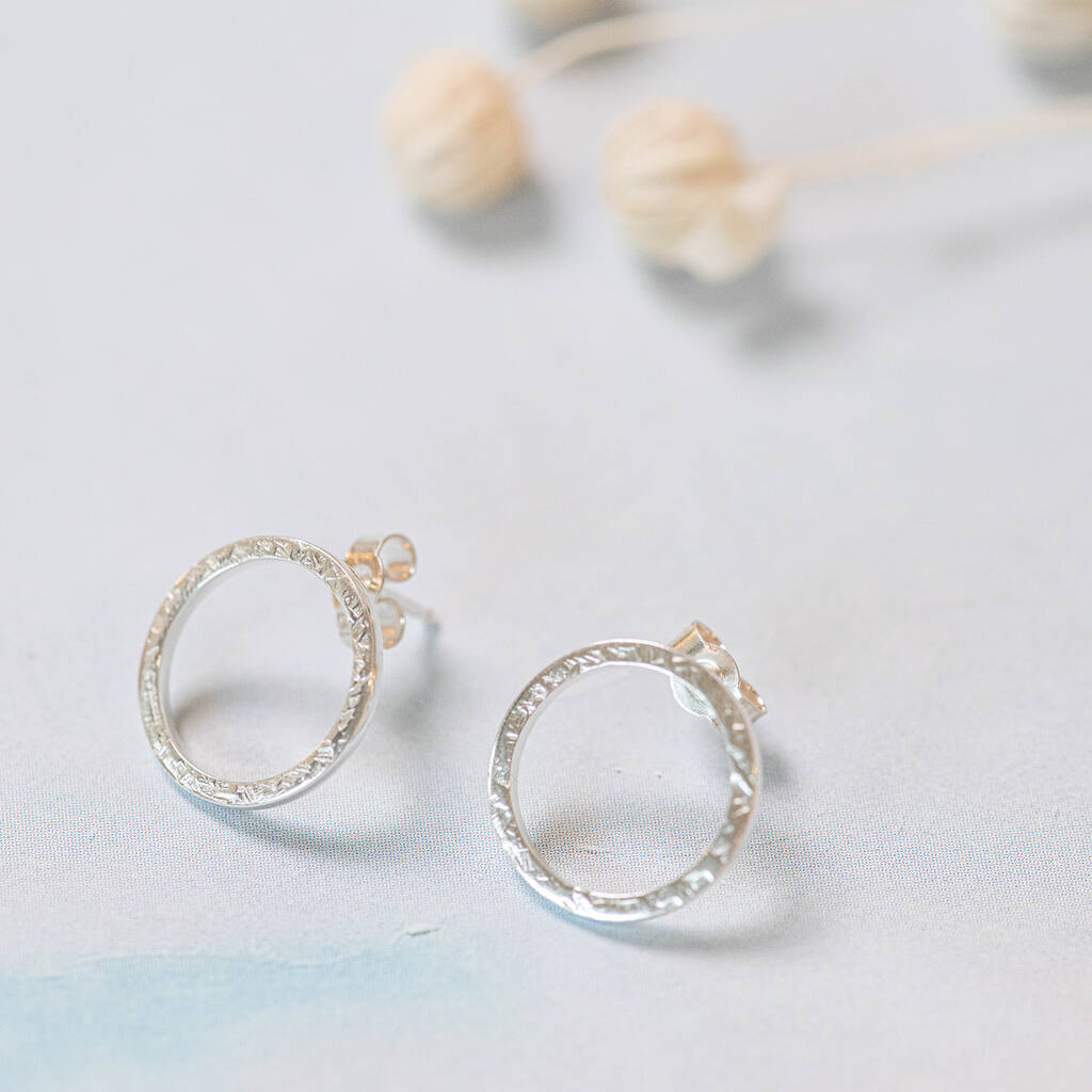 Sterling Silver Circle Earrings By VB Jewellery