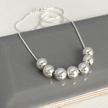 Milestone Silver Beads Necklace, 2 of 4