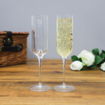 Personalised Mr And Mr Champagne Flute Set Of Two, 2 of 10