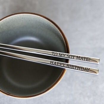 Personalised Luxury Silver Tone Stainless Steel Chopsticks, 3 of 4