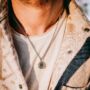 Gold Plated Octagon Steel Pendant Necklace For Men, Mens Necklace, thumbnail 3 of 12